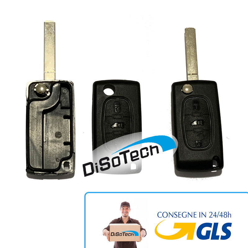 [CI-KS03-NO] Guscio Ricambio per Chiave Peugeot e Citroen 3 Tasti con Tasto Cofano Posteriore - CI-KS03-NO