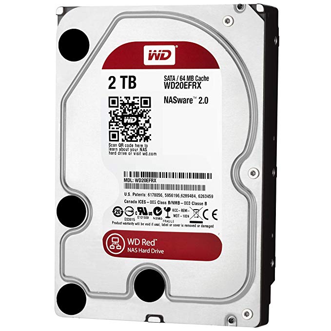 HD WD SATA3 2TB 3.5" RED INTELLIPOWER 64mb cache 24x7 - NAS HARD DRIVE WD20EFRX