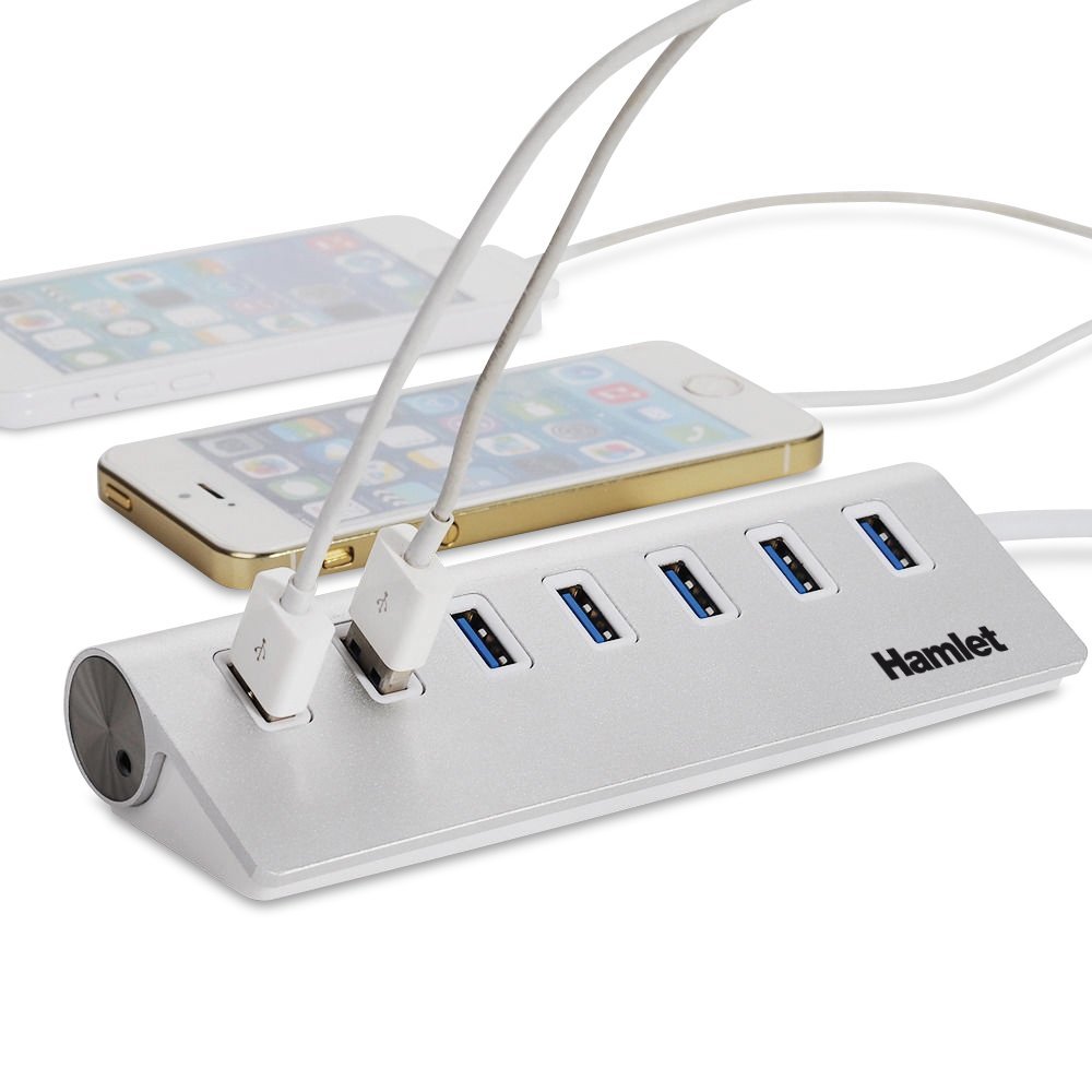 Hub 7 Porte USB 3.0 in alluminio con alimentatore