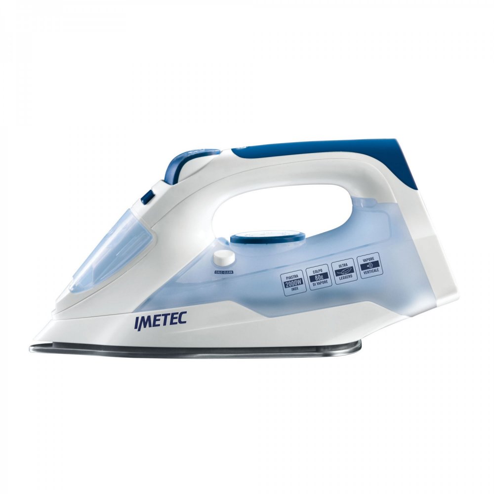 [9293] Imetec TITANOX K109 Ferro da stiro a secco e a vapore Acciaio inossidabile Blu, Bianco 2000 W