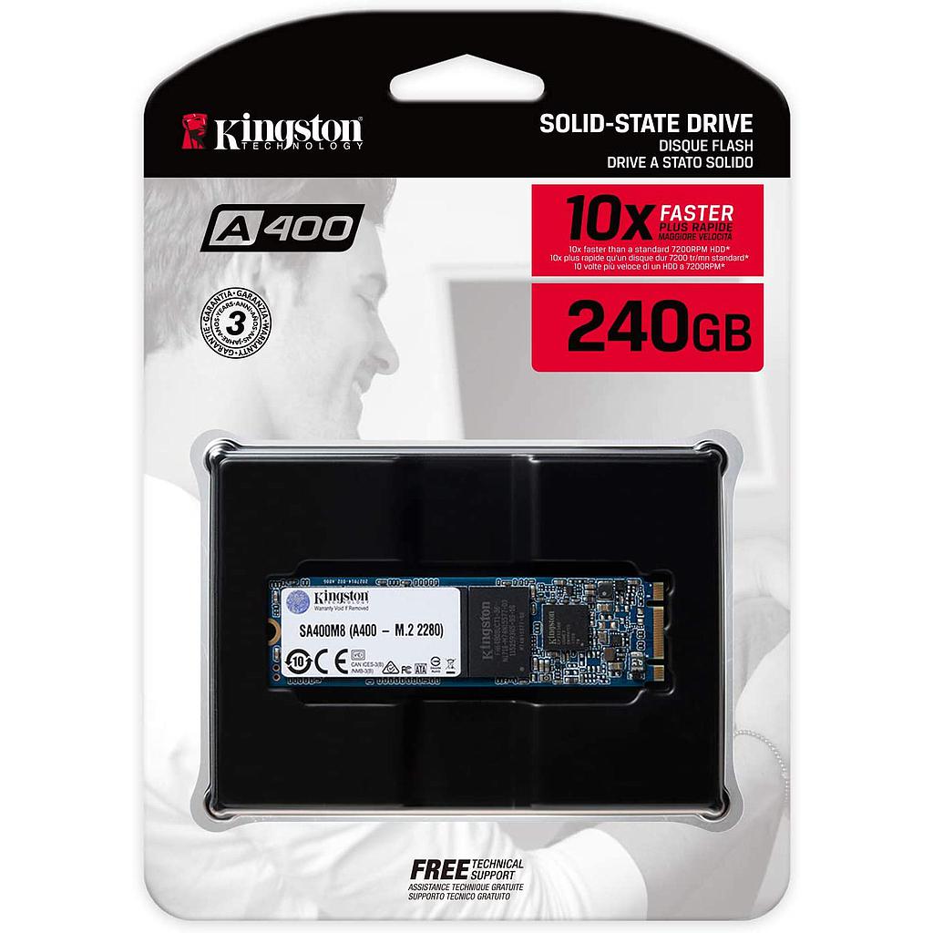 [SA400M8/240G] Kingston A400 SSD SA400M8/240G, Unità a Stato Solido Interne M.2 2280 240 GB