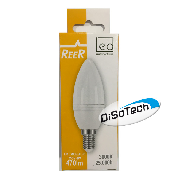 [REE5455757] Lampada LED candela opale E14 220V 6W 3000K Bianco caldo