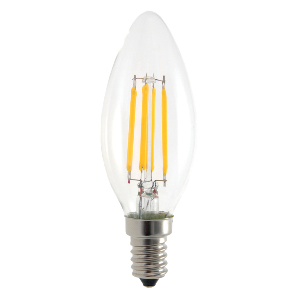 [210203] Lampada led Filo a Oliva Chiara E14 220V 4W 6000K Bianco Freddo