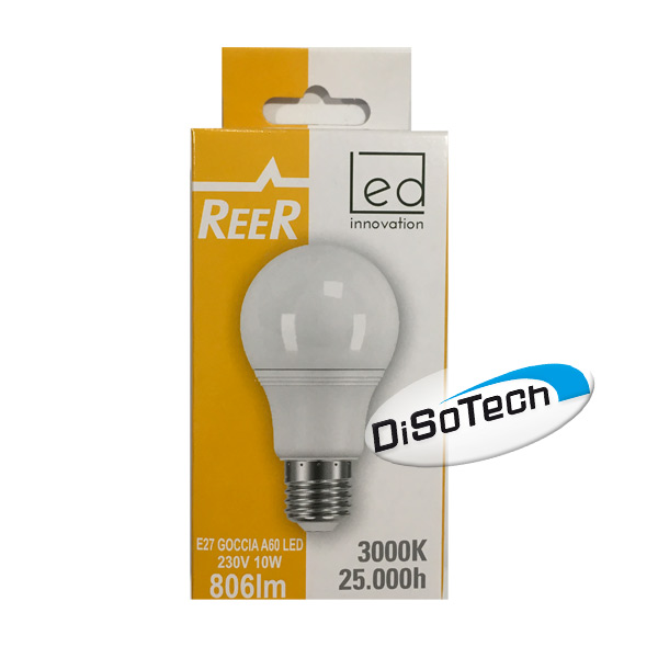 [REE5455672] Lampada LED Goccia E27 220V 10W 3000K Bianco caldo