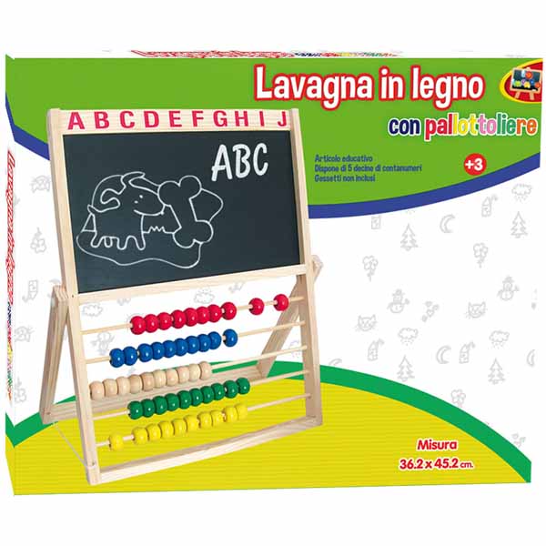 Lavagna In Legno con Abaco e Pallottoliere da Trasporto