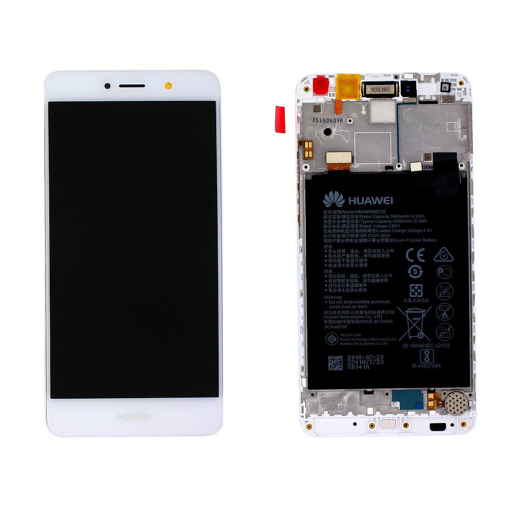 LCD DISPLAY + TOUCH + BATTERIA PER HUAWEI Y7 TRT-LX1 SILVER