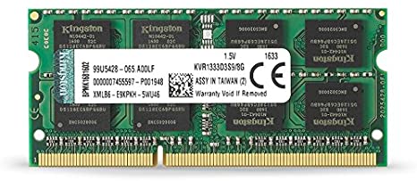 [KVR1333D3S9/8G] Memoria RAM Kingston 8GB 1333MHz DDR3 Non-ECC CL9 SODIMM 1.5V 204 Pin