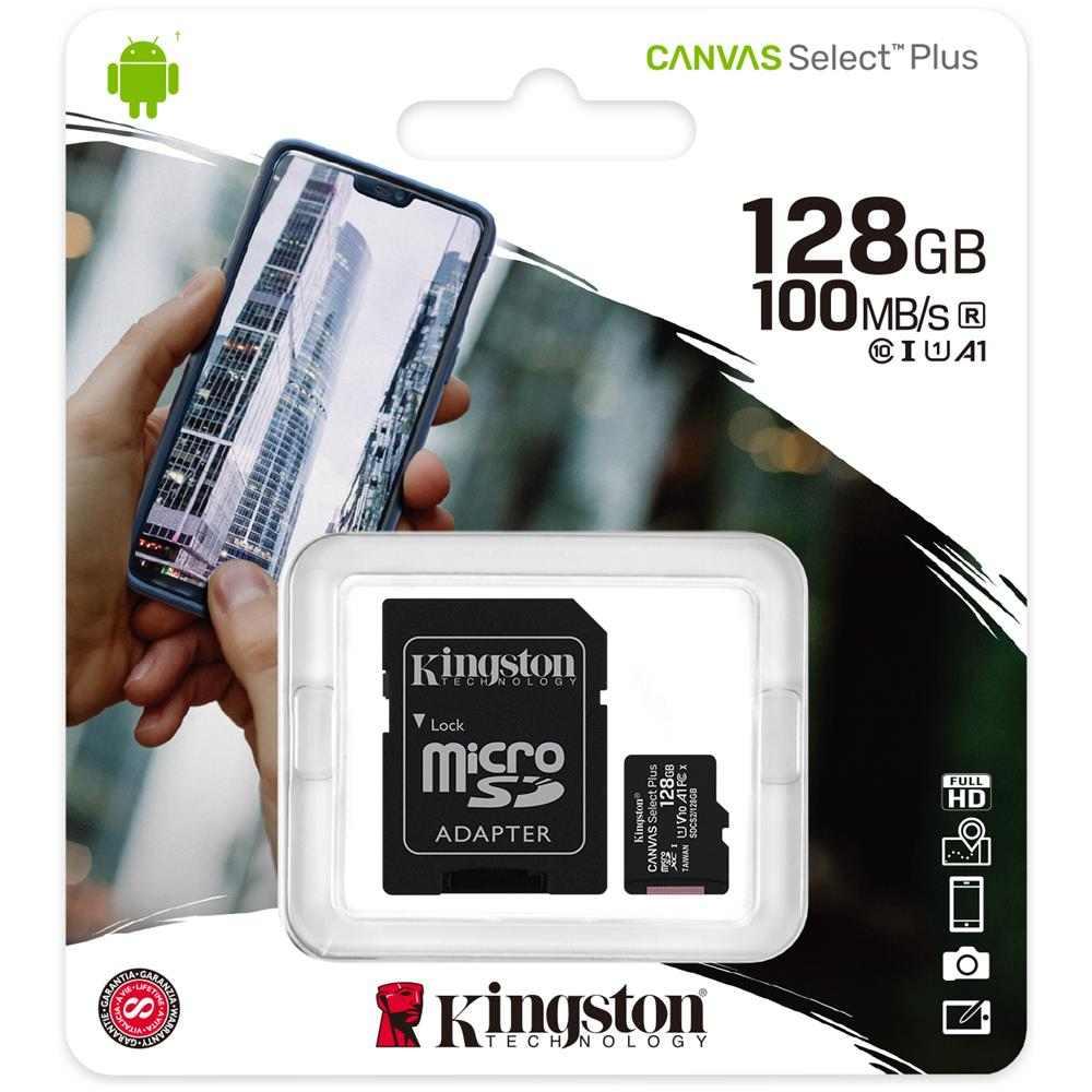 [SDCS2/128GB] Micro SD Kingston Canvas Select Plus 128GB C10 con Adattatore