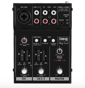 [MMX-11USB] Mixer 2 canali con interfaccia usb Monacor