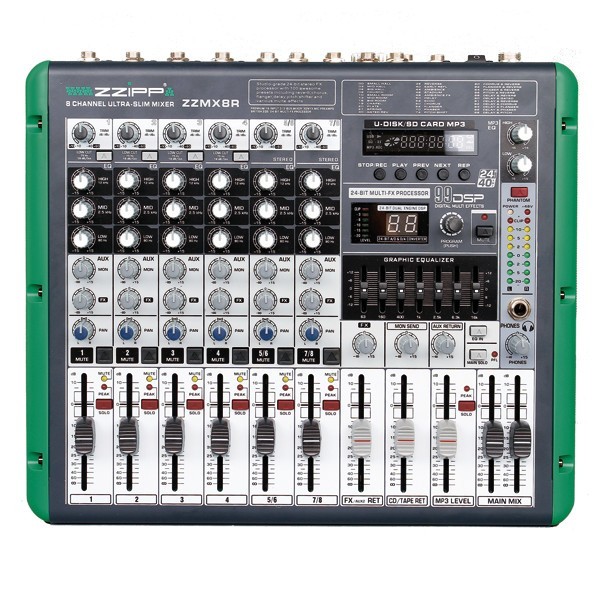 [ZZMX8R] MIXER 8 CANALI CON LETTORE MP3 E FUNZIONE DI REGISTRAZIONE