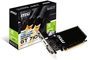 Msi GeForce GT710 2GD3H LP Scheda Video, 2 GB GDDR3, PCI Express 2.0, HDMI + DL-DVI-D, Nero