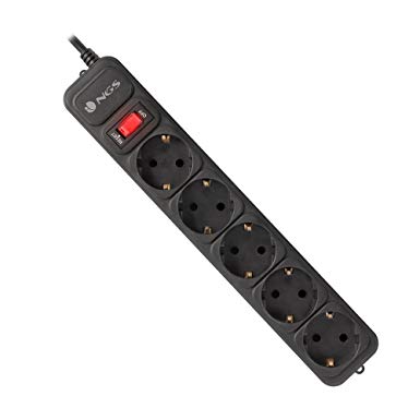 [GRID500] Multipresa Ciabatta Nera 5 Posti SCHUKO