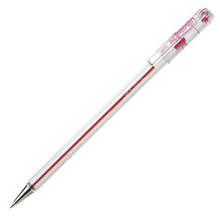 Pentel Superb Penna a sfera Stick, Punta fine da 0,7 mm, Fusto in plastica traslucido, Inchiostro ROSSO
