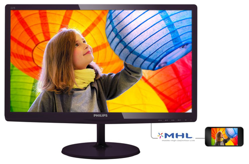 PHILIPS MONITOR 21,5", LED TN, 16:19, 1920X1080, 250 CD/M, 1MS, 170X160, VGA, DVI-D, HDMI, NERO