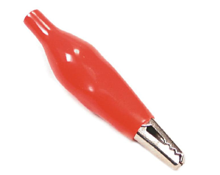 Pinza coccodrillo con guaina rossa 27mm