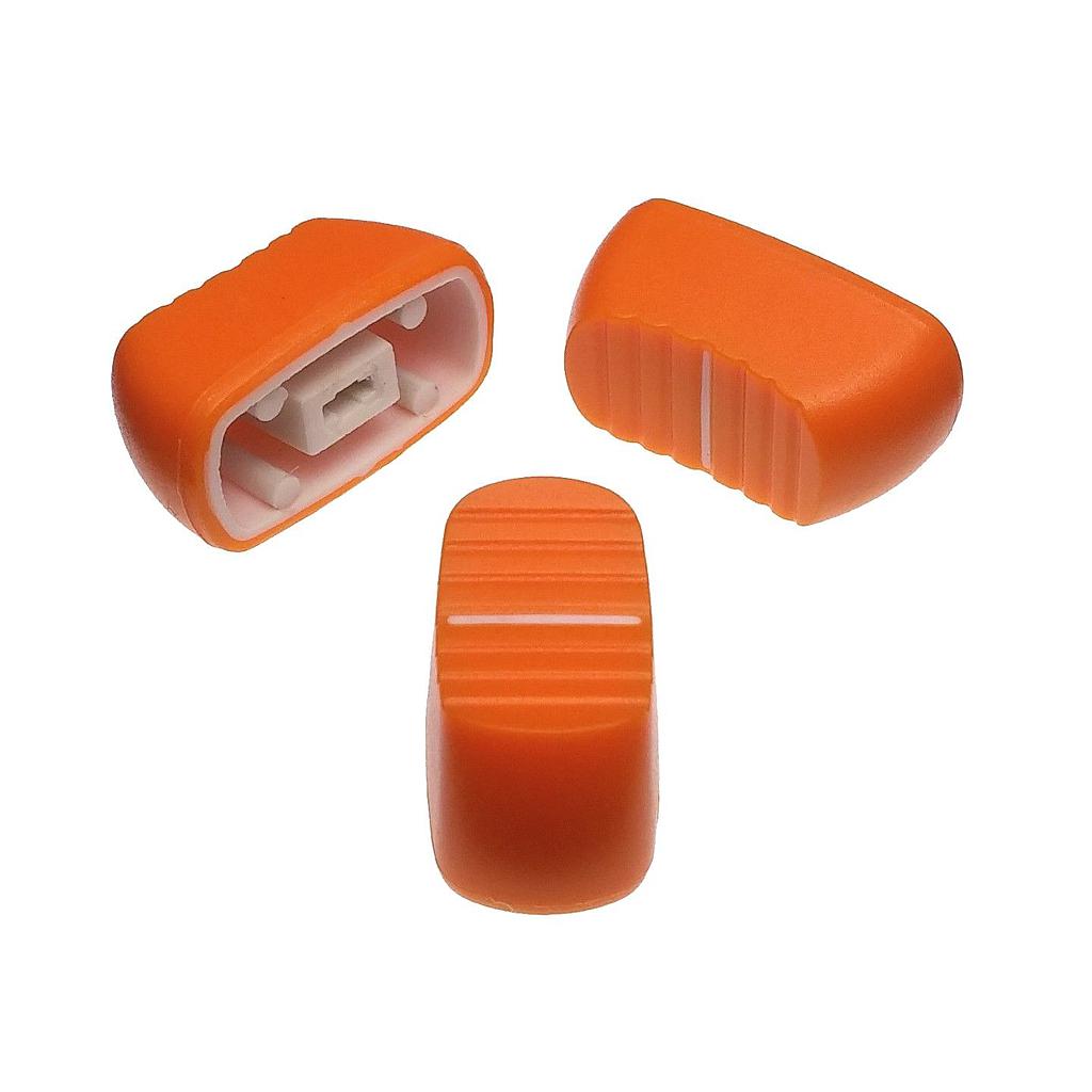 [DST-02877] Pomello ARROTONDATO Manopola a Slitta Arancio 23x11x11mm