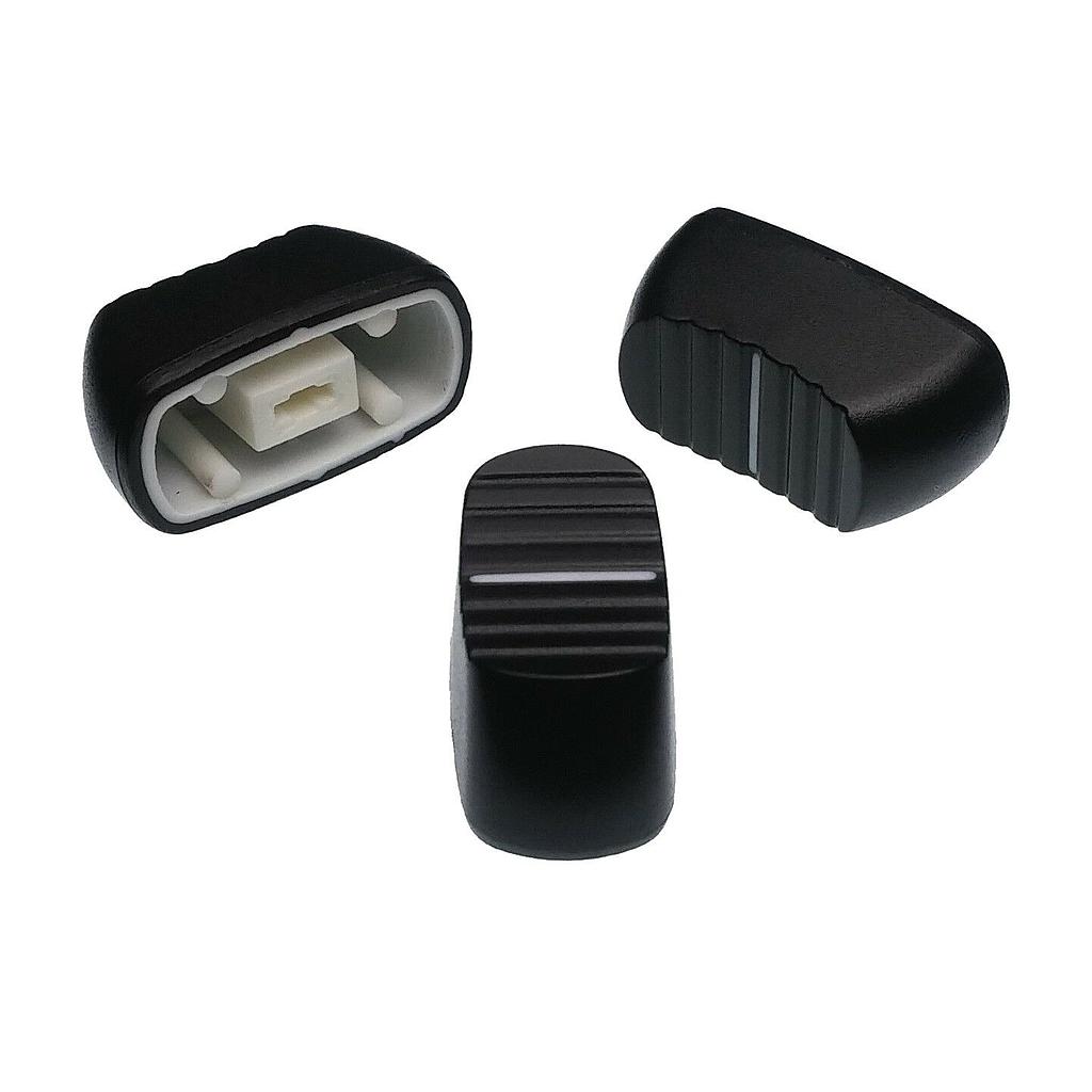 [DST-02881] Pomello ARROTONDATO Manopola a Slitta Nero 23x11x11mm