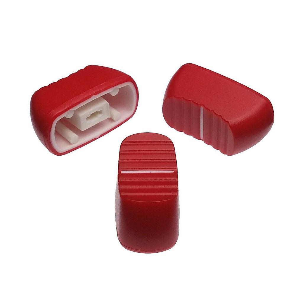 [DST-02879] Pomello ARROTONDATO Manopola a Slitta Rosso 23x11x11mm
