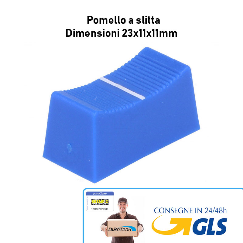 [CS1/4A-BLU] Pomello Manopola a Slitta Blu 23x11x11mm