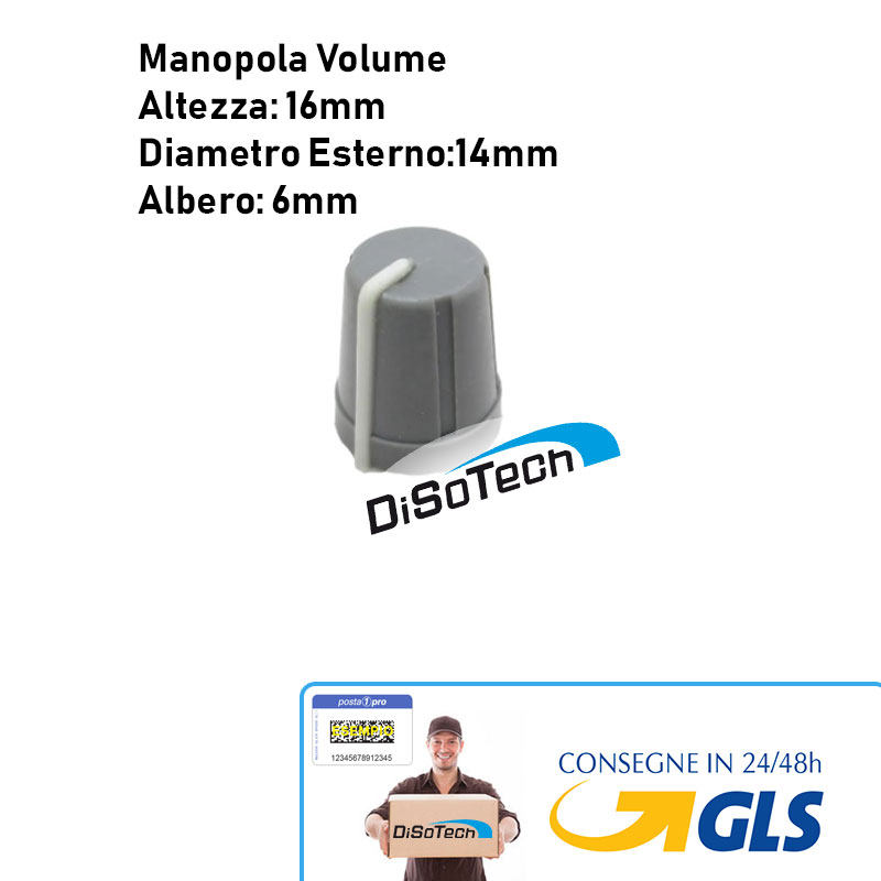 [DST-02538] Pomello Manopola Volume Grigio rigo Bianco A16mm D14mm