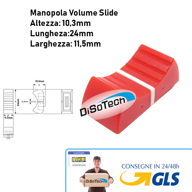 Pomello Manopola Volume Slide 24x11.5x10.5 Rosso