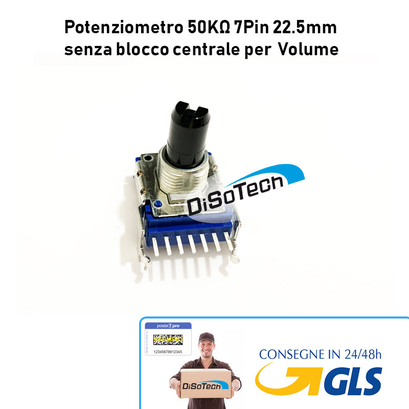 Potenziometro ALPS 50K Log 7Pin 22.5mm senza blocco centrale