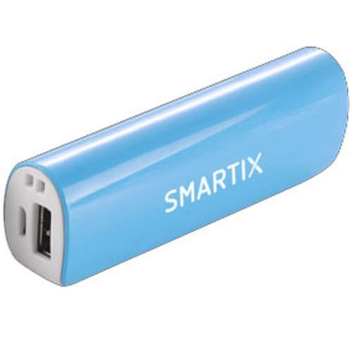 [13874] POWER BANK SMARTIX CON BATTERIA SAMSUNG 2600MAH/1A BLU