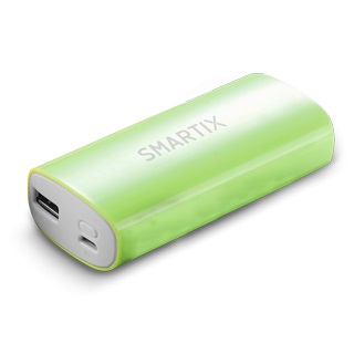 POWER BANK SMARTIX CON BATTERIA SAMSUNG 5200MAH/1A VERDE