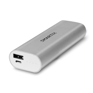 POWER BANK SMARTIX CON BATTERIA SAMSUNG 5200MAH/2A ARGENTO