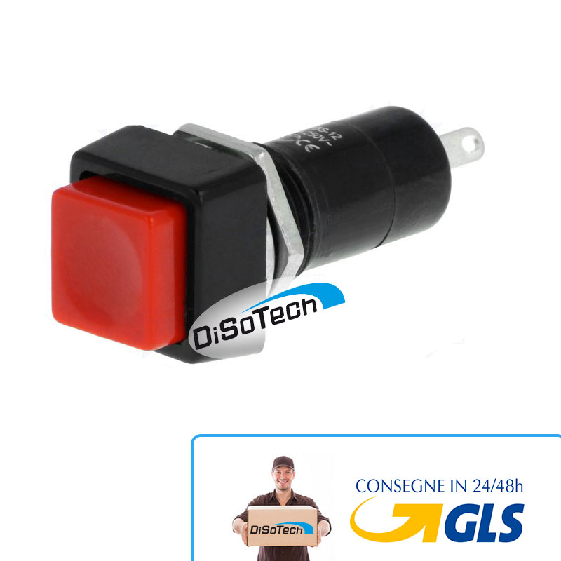 Pulsante a interruttore rosso 1A/250V NO/NC