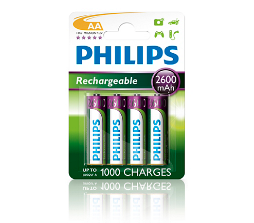 [R6B4B260/10] AA PHILIPS BATTERIE RICARICABILI 2600MAH NIMH 4-B