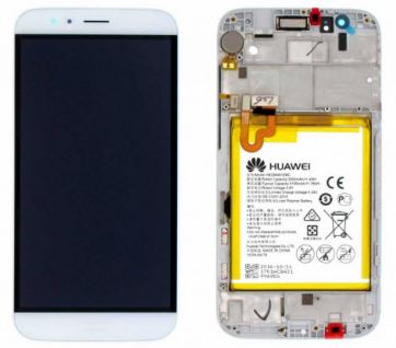 [02350KJG] Display Lcd completo di touch screen con frame e batteria Originale per Huawei G8 RIO-L01 - Bianco