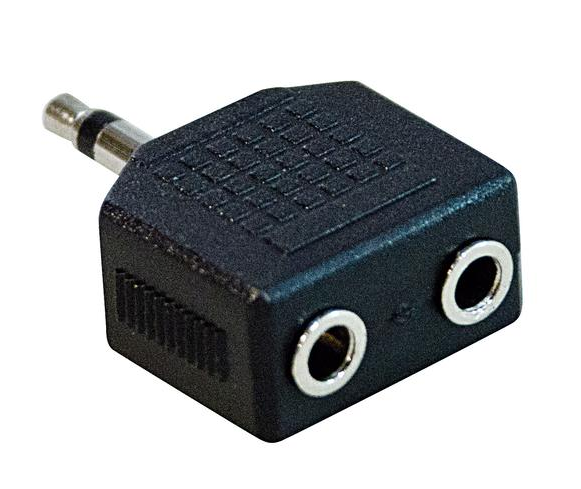 [38.0011056] Adattatore audio 2 Jack 3.5 mm mono femmina / Jack 3.5 mm mono maschio