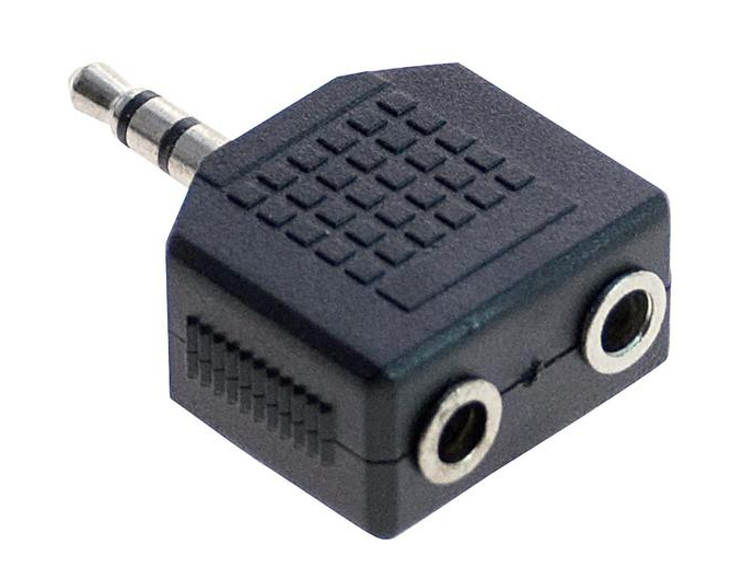 [38.0011000] Adattatore audio 2 Jack 3.5 mm stereo femmina / Jack 3.5 mm stereo maschio