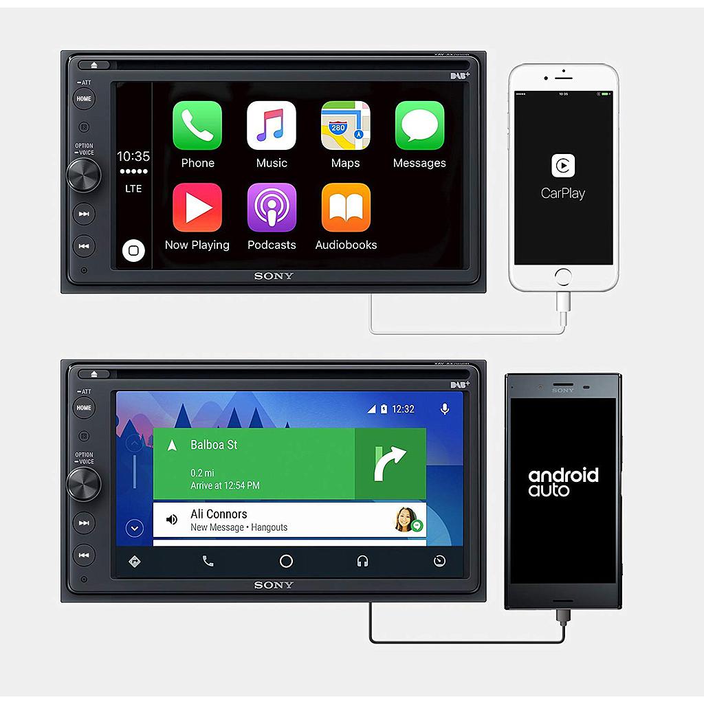 [XAV-AX205DB] Sony XAV-AX205DB 2Din con Lettore DVD/CD, Radio Dab e Apple Car Play
