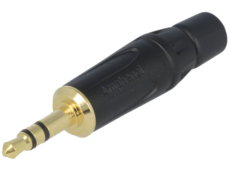[KS3PC-AU] Spina connettore dorato Jack 3,5mm stereo con ingresso cavo da 6mm AMPHENOL