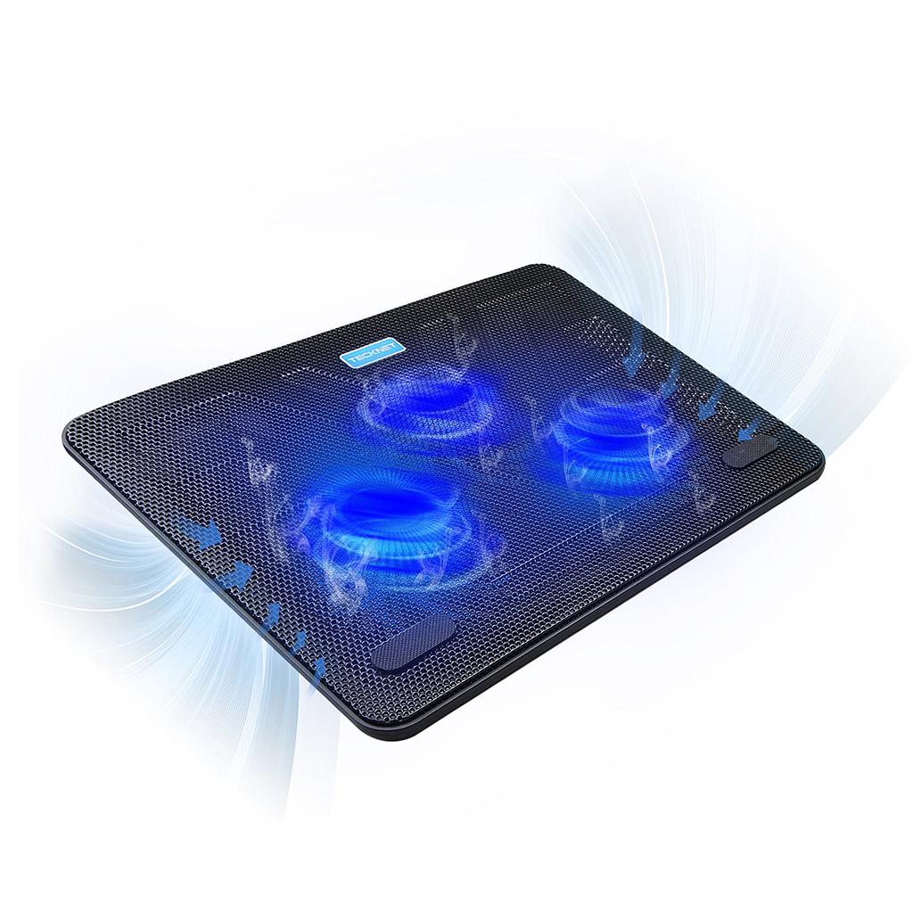 Supporto base per notebook con 3 ventole - led blu