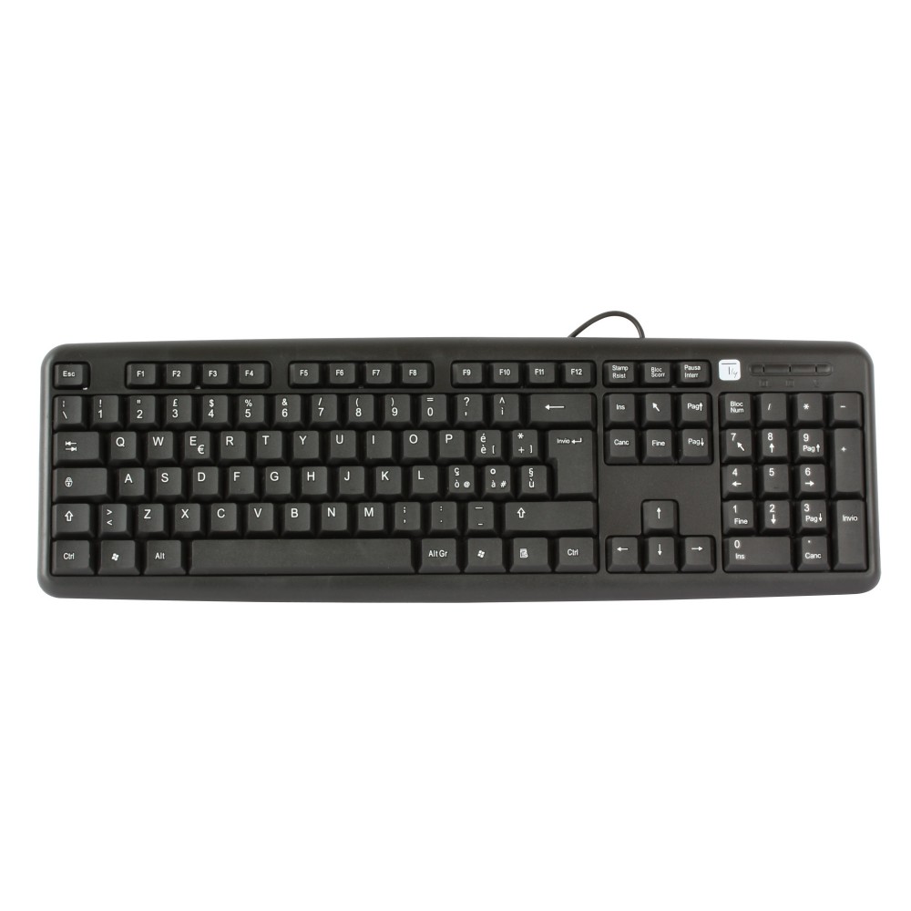 Tastiera con cavo USB Layout Italiano Colore Nero