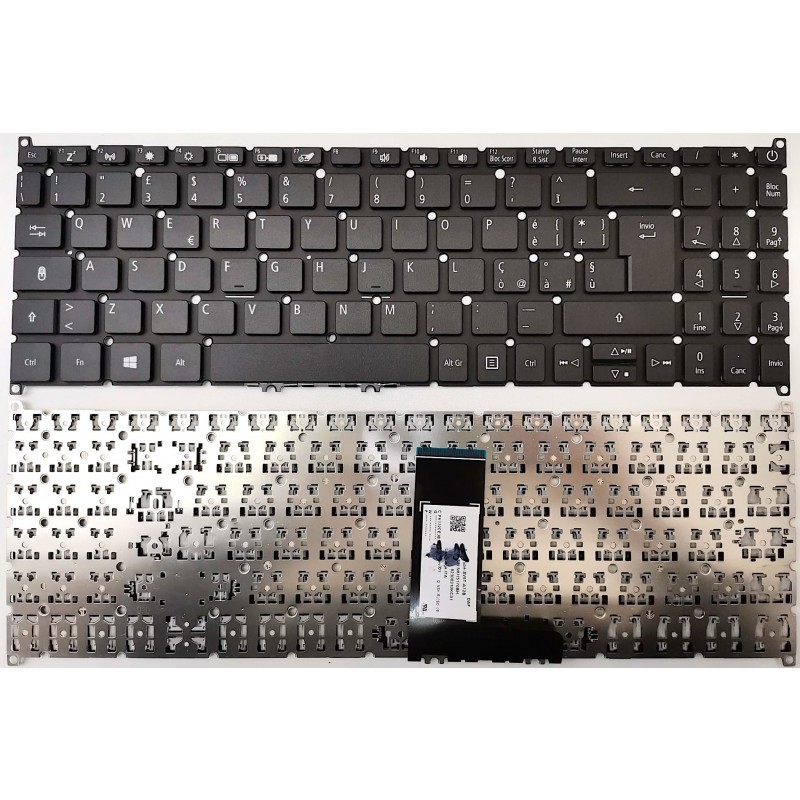 TASTIERA PER ACER ASPIRE 3 SV5T_A72B NKI151S05K PK132CE2B15 AEZAUI00110 NERA
