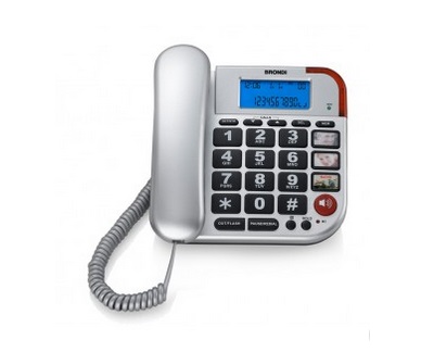 TELEFONO TASTI GRANDI SENIOR BRAVO50 3 MEMORIE DIRETTE VIVAVOCE AUDIO AMPLIFICATO SILVER