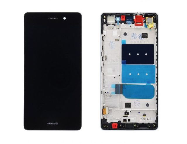 TOUCH SCREEN VETRO + LCD DISPLAY + FRAME Per Huawei Ascend P8 Lite nero