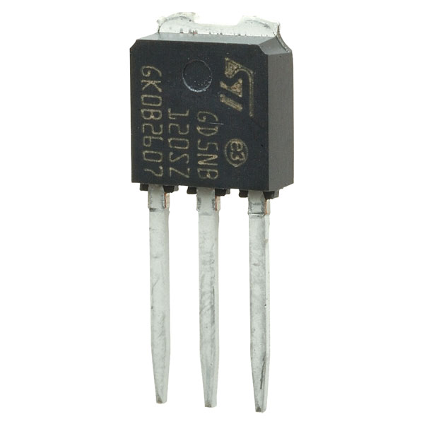 Transistor IGBT Singolo, 10 A, 1.3 V, 75 W, 1.2 kV, TO-251, 3 Pin