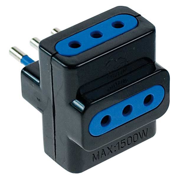 TRIPLA SPINA 10A 3 PRESE 10A NERO