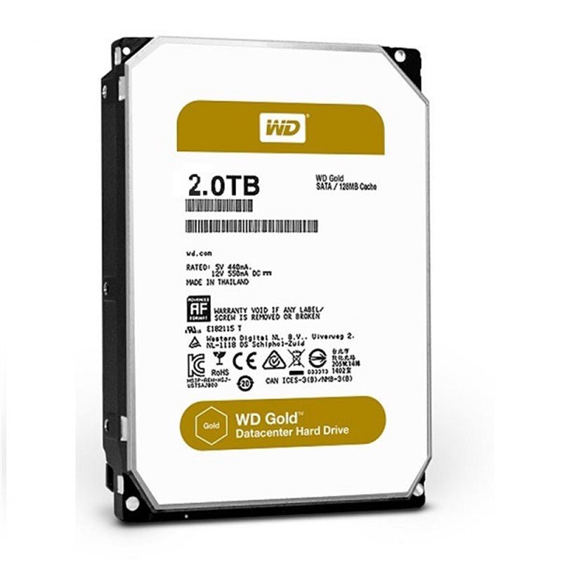 [WD2005FBYZ] WESTERN DIGITAL HDD GOLD 2TB 3,5'' 7200RPM SATA 6 B/S 128MB CACHE