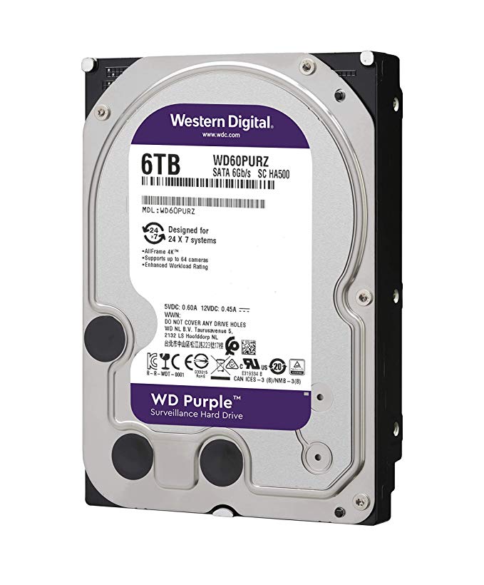 [WD60PURZ] WESTERN DIGITAL HDD PURPLE 6TB 3,5 5400RPM SATA 6GB/S 64MB CACHE