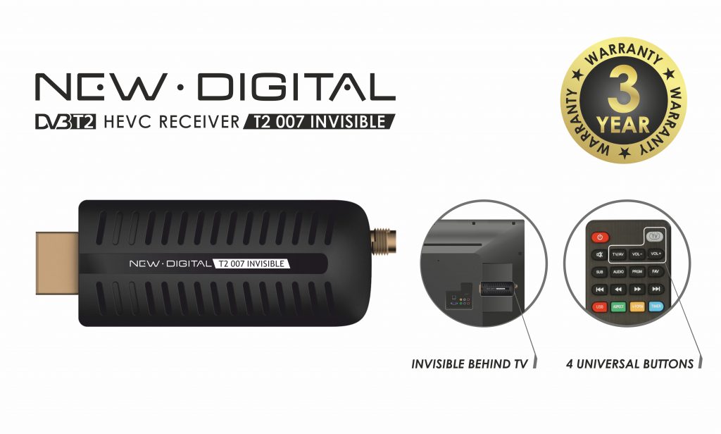 [T2007INVISIBLE] New Digital DVB-T2 Decoder Digitale Terrestre HDMI T2 007 Invisible
