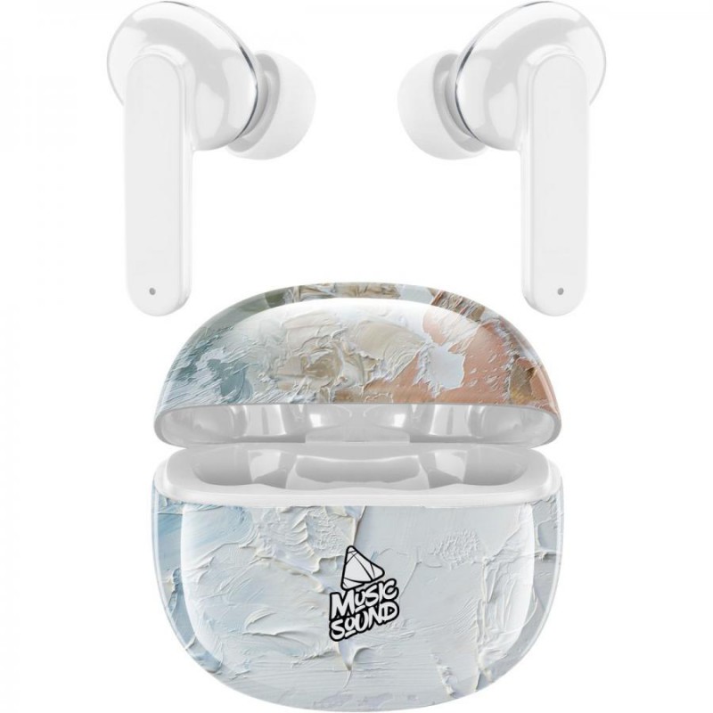 AURICOLARI BLUETOOTH STEREO SENZA FILI CON CUSTODIA DI RICARICA WHITE