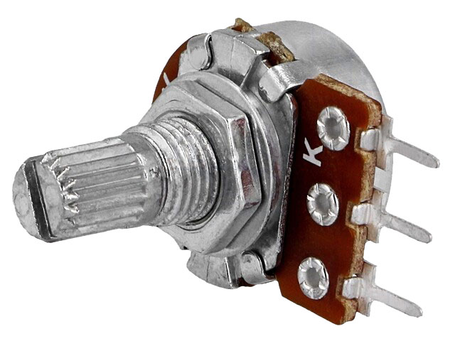 Potenziometro B100K Lineare Albero 15mm Orizzontale