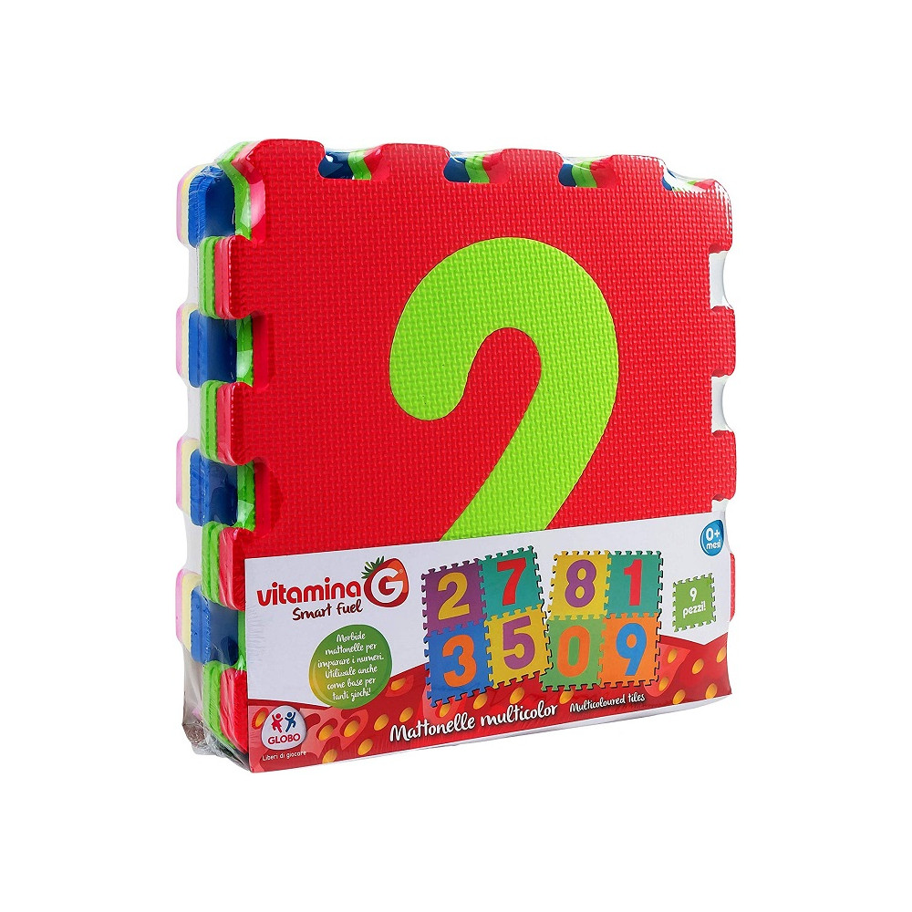 [GB05094] Globo Vitamina G Mattonelle Puzzle Tessere Tappeto Numeri 9 Pezzi