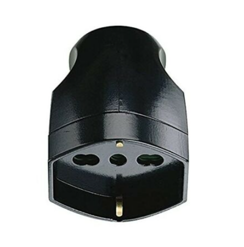 Presa Mobile Schuko 10/16A 2p + T- Nera